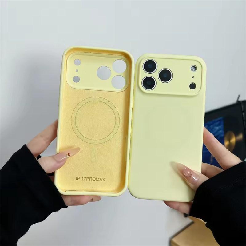 Liquid Silicone Magnetic Case For iPhone 17 Air 16 15 14 Plus 13 12 Pro Max For Camera Protection Matte Cover
