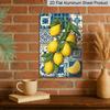 2D Flat, Vintage Lemon Art Motif Aluminum Sign, 8*12 Inches Wall Decor for Living Room, Patio, Garage, Club, Restaurant, Cafe, for Man Cave - Modern