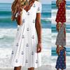 Women's Fashion Summer Spring Short Sleeve V-Neck Casual Dresses