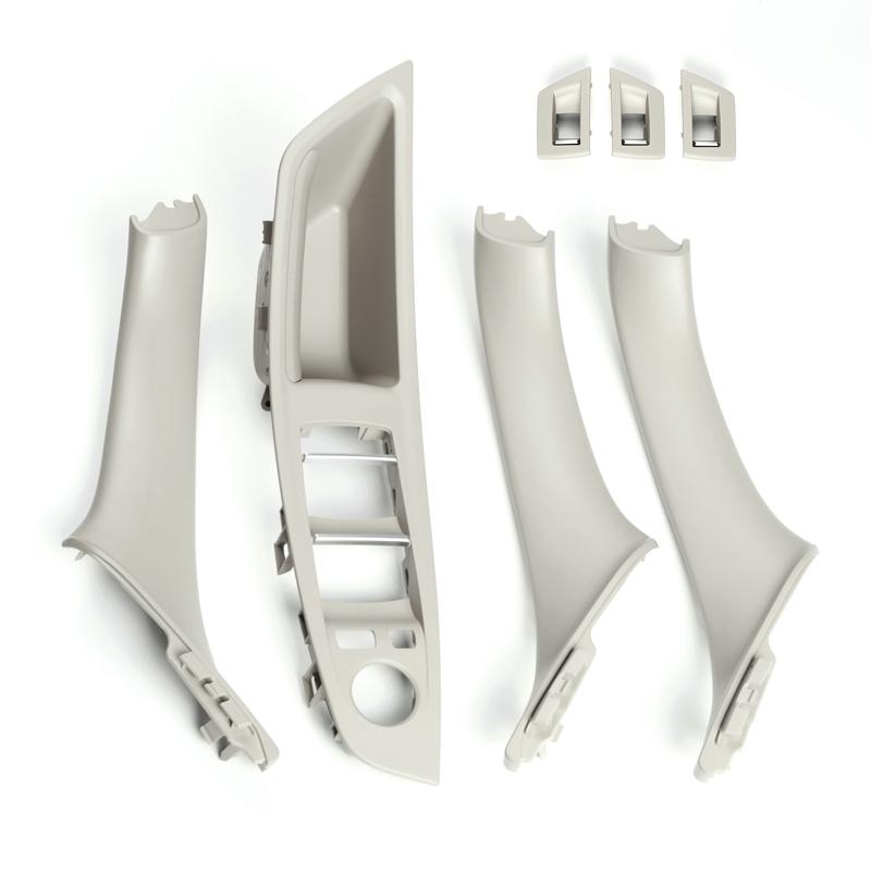 7Pc/Set Left Right Hand Drive LHD For BMW 5 Series F10 F11 F18 Beige Black Interior Door Handle Inner Door Panel Pull Trim