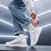 Li Ning Synthetic Leather Slip Resistant Abrasion Resistant Low Top Skateboard Shoes Men's White Gray AGCP335-5