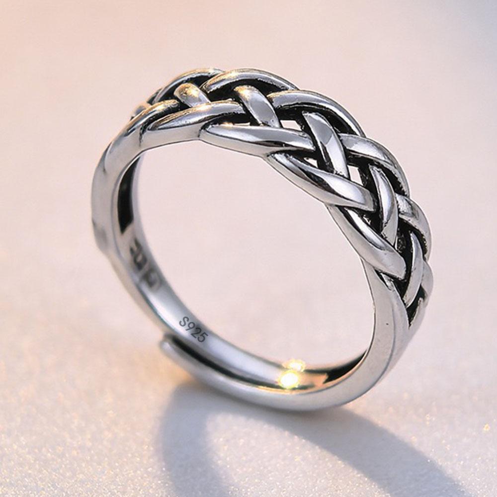 Xiaomi BF CLUB 925 Sterling Rings for Women Simple Geometric Handmade Irregular Retro Chain Ring Allergy For Birthday Gift