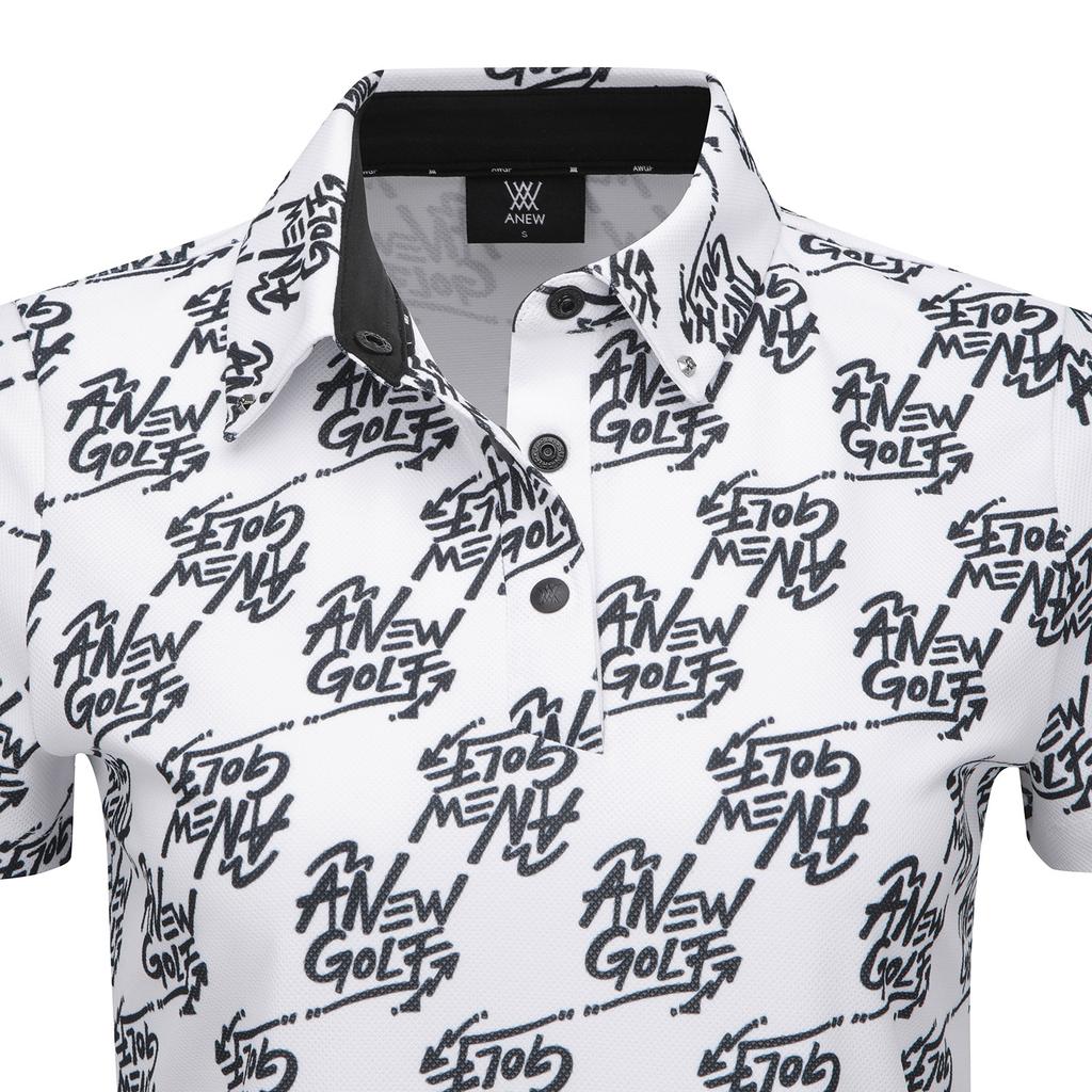 ANEW GOLF W Logo Pattern Short T-Shirt_Wh