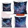 2D Starry Night Sky Patterned Pillow Covers Pattern Cushion Cover Suitable For Sofa Bedroom Car Pillow Cover