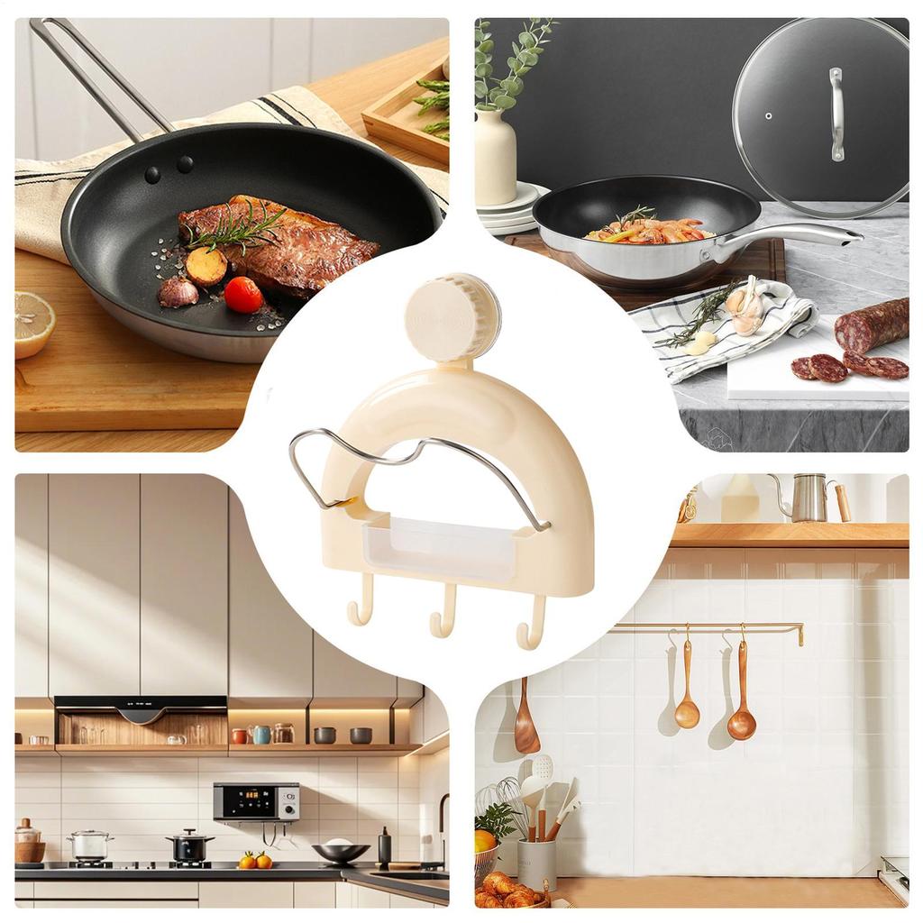 Pot Lid Holder Wall Mount Suction Cup Cutting Board Organizer Kitchen Pot Lid Rack For Home Cooks Apartment Homemakers Cooking