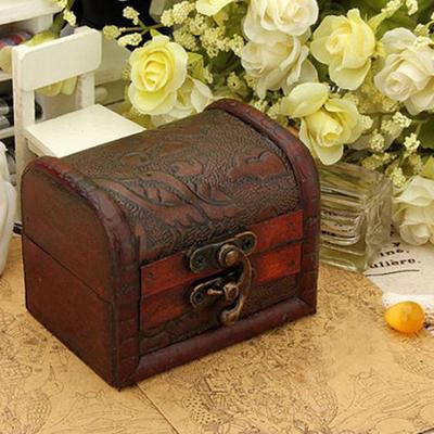 Vintage Jewelry Pearl Necklace Bracelet Storage Organizer Wooden Case Gift Box