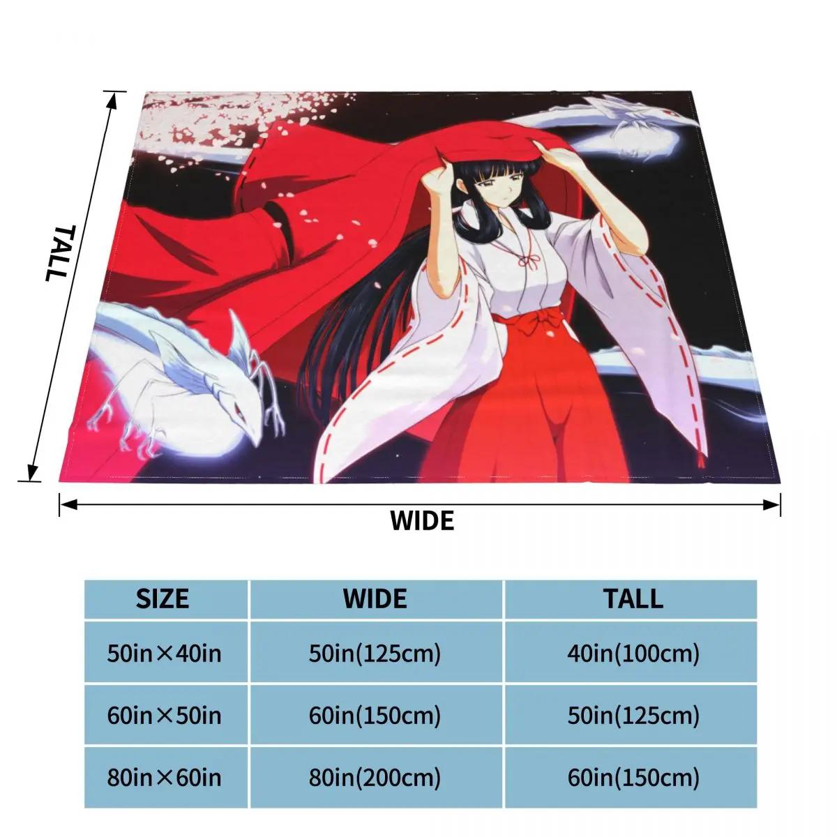 

Kikyou Coral Fleece Plush Throw Blankets Japanese Anime Inuyasha Blankets for Bedding Office Super Warm Bedding Throws 30x40in