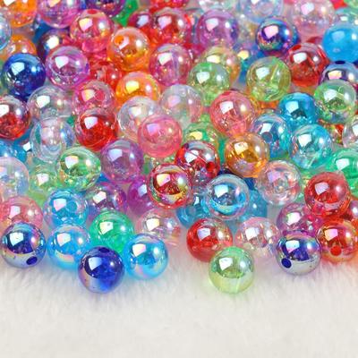 4mm 6mm 8mm 10mm AB Perline acriliche rotonde multicolori Perline distanziatrici allentate per creazione di gioielli fatti a mano Fai da te
