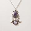 Dreifache Mondgöttin Amethyst Halskette - Retro Legierungsdesign