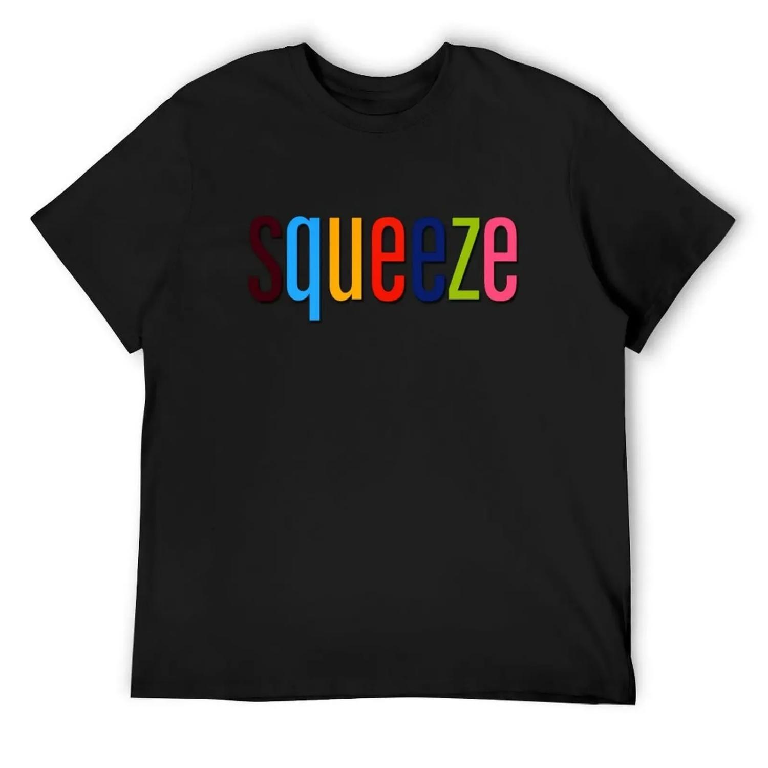 Футболка с логотипом Squeeze, графические футболки на заказ, графические футболки оверсайз, графическая футболка мужская XXXXXL чёрный
