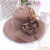 New organza summer women's cool hat basin hat outdoor sun hat sun hat flower big edge sun protection bucket hat