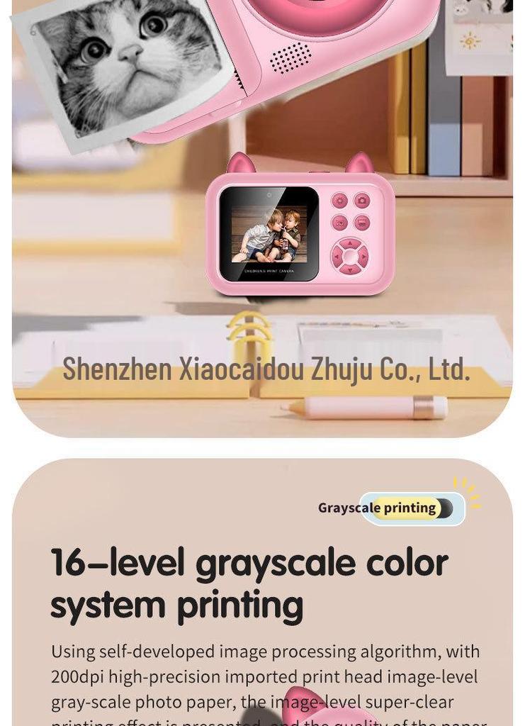 S6 Kids' Instant Print HD Camera - Cartoon Polaroid-Style Digital Toy