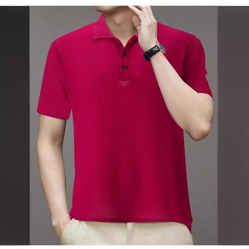 Men's Summer Button-down Short-sleeved Polo Shirt