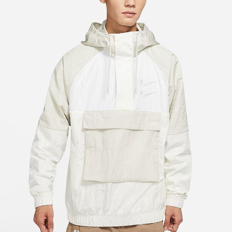 Men's Nike As Nsw Swoosh Jkt Wvn Nfs Casual Sports Woven Jacket Autumn White DJ0477-072