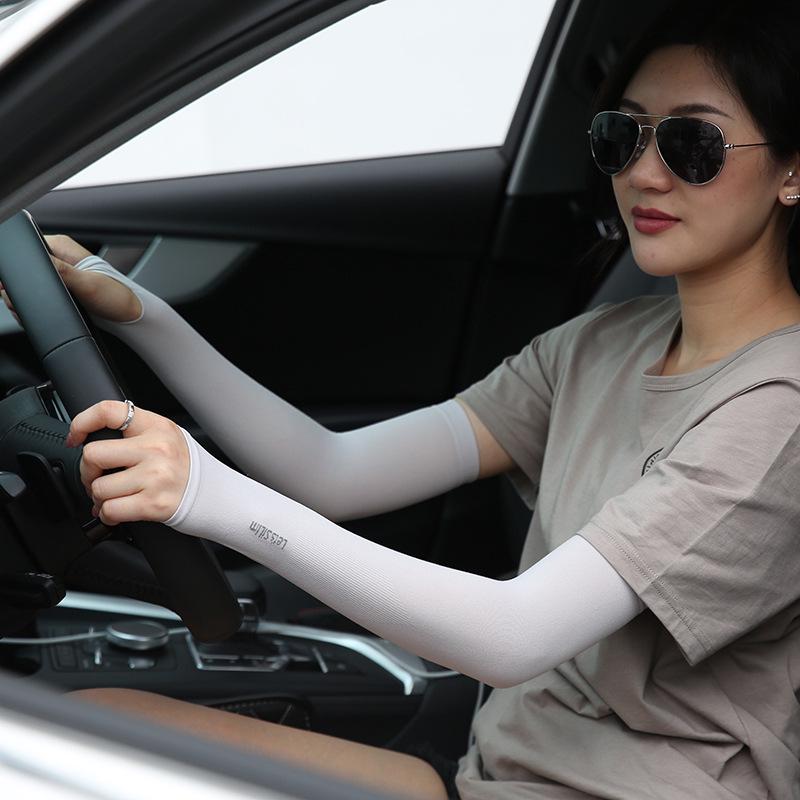 Rękawy przeciwsłoneczne z lodowego jedwabiu do biegania i jazdy na rowerze