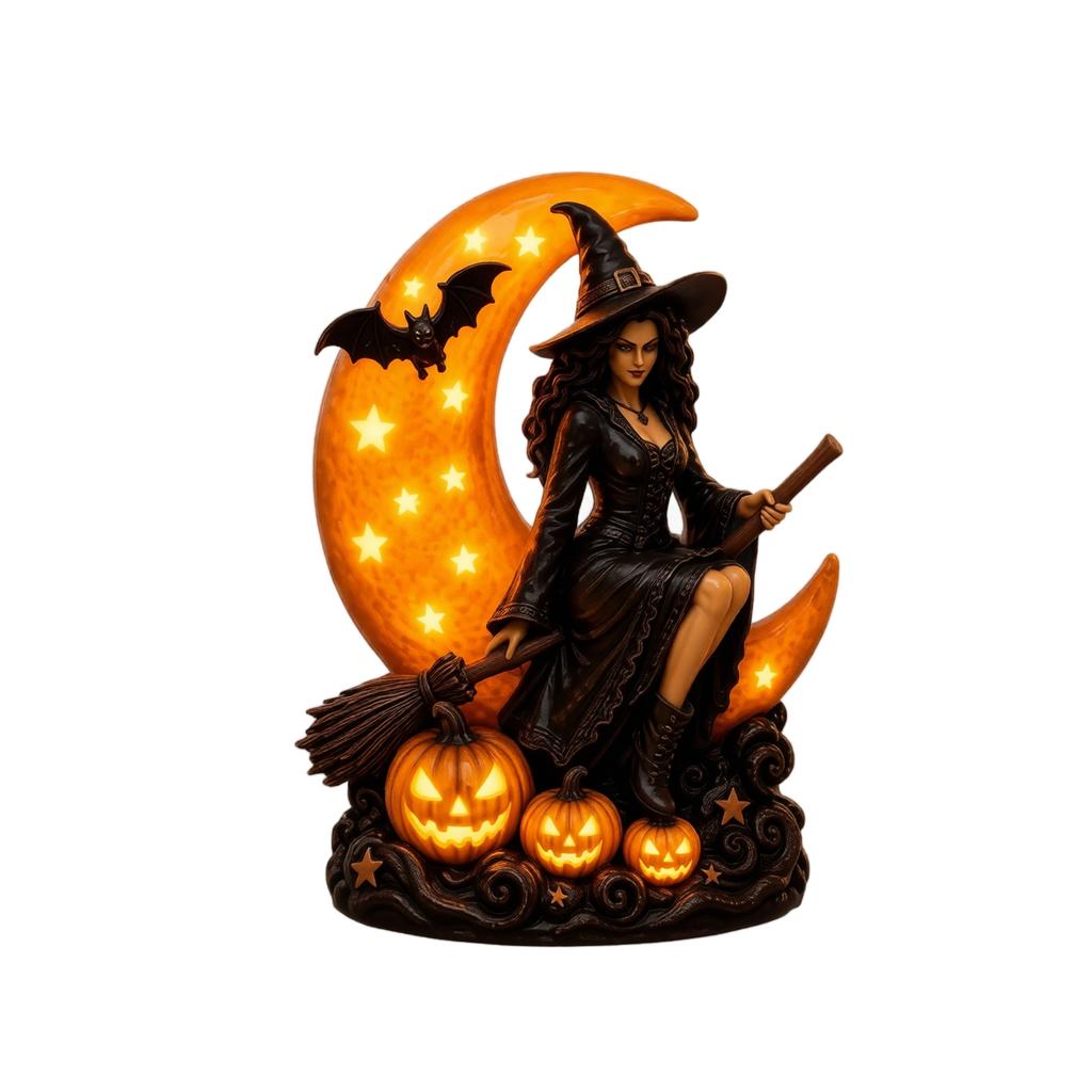 Halloween Witch Lamp - Decorative Table Light for Holiday Home Decor (1 Count)