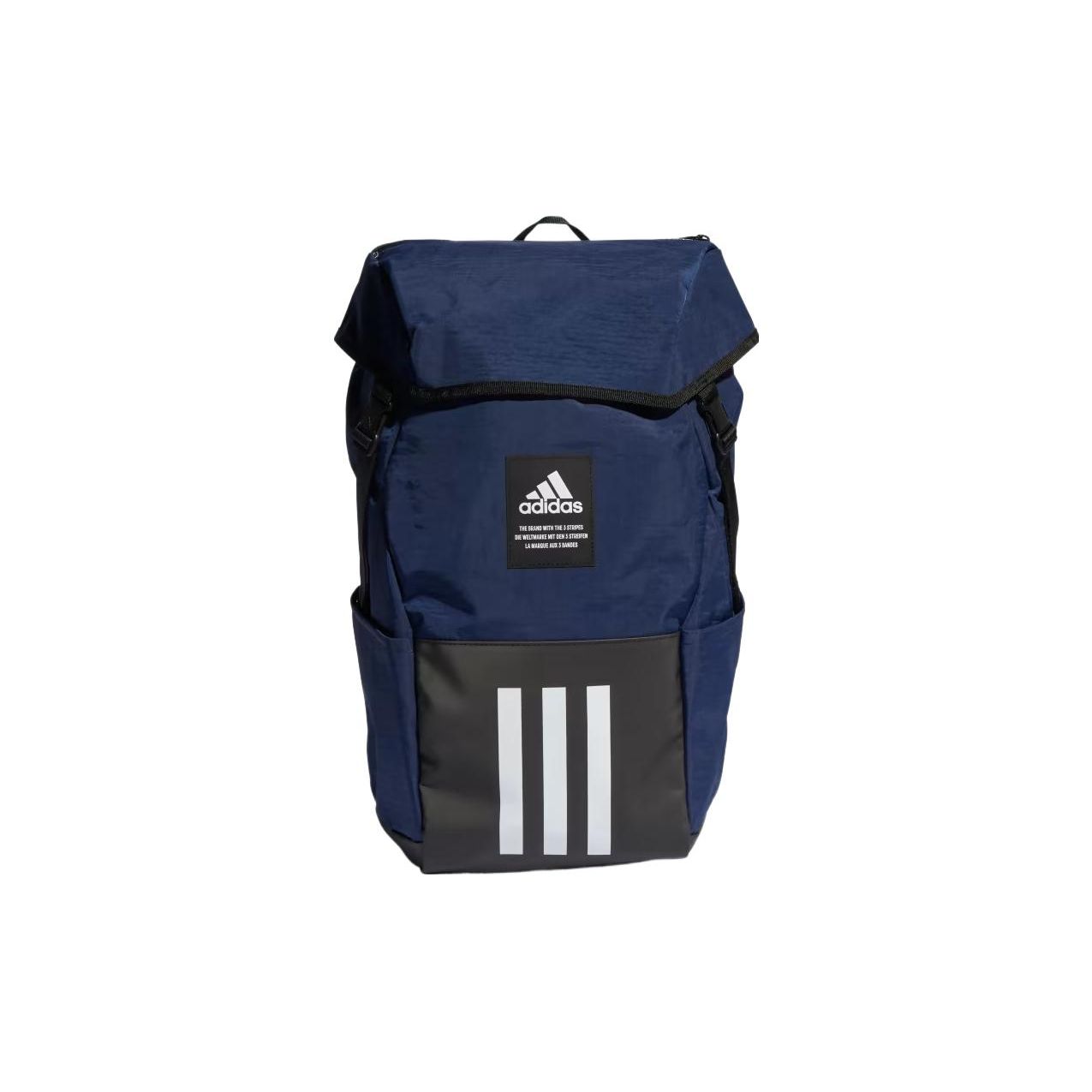 Adidas 4Athlts Brand Logo Patch Nylon Backpack Unisex Backpack Dark-Blue Black White IL5747 Dark Blue & Black & White