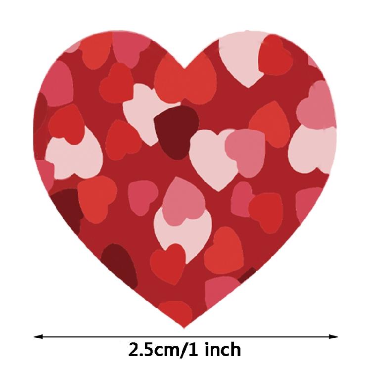 500 Pcs Multipurpose Heart Labels Valentine's Day Stickers Gift Wrapping Tags
