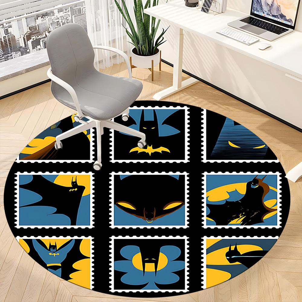 1pc Batman Office Round Area Rug, Under Office Chairs Bedroom Living Room Home Decor, Room Deco, Available in Various Sizes169