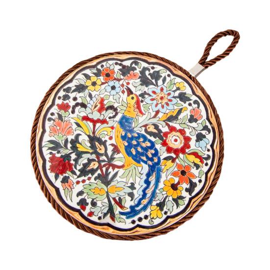 Decorative Heat Mat Vintage Ceramic Trivet, Resistant Pot Holder for Casserole Enamel Elegant Dining Placemat Cookware, Traditional Table Hot Dishes,