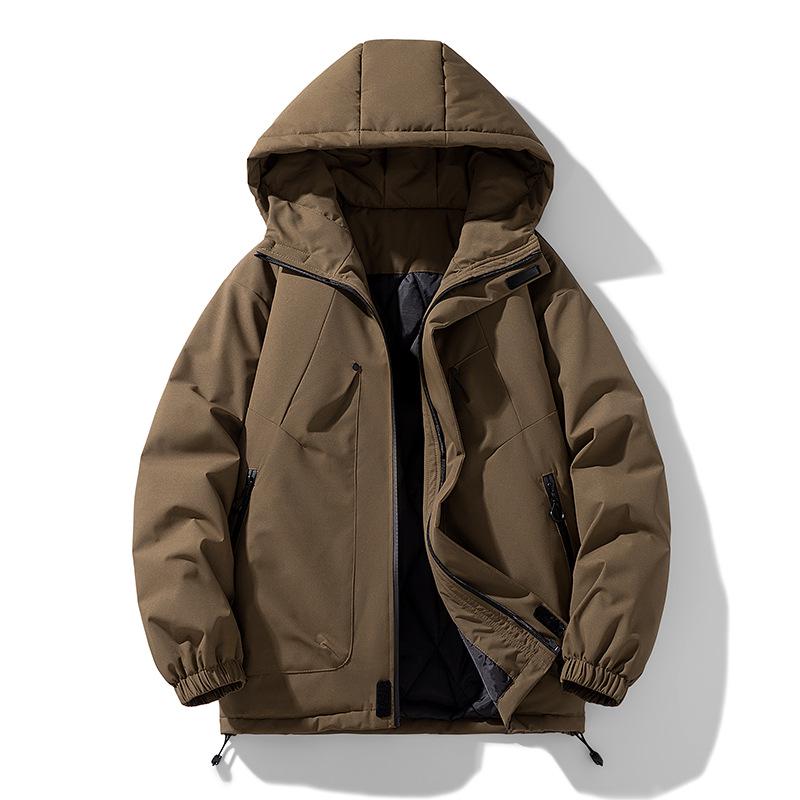 Men's Plus Size Casual Hooded Jacket - Windproof & Trendy for Spring/Autumn