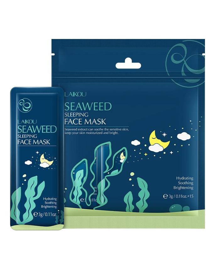 LAIKOU Sakura Seaweed Centella Snail Collagen Maska do spania