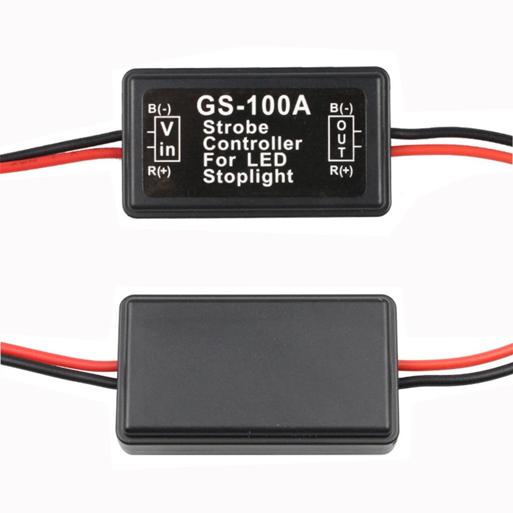 Univerzální zábleskový ovladač 12-24V GS-100A Modul zábleskového světla do auta Ovladač vysokého brzdového světla LED pro brzdové světlo