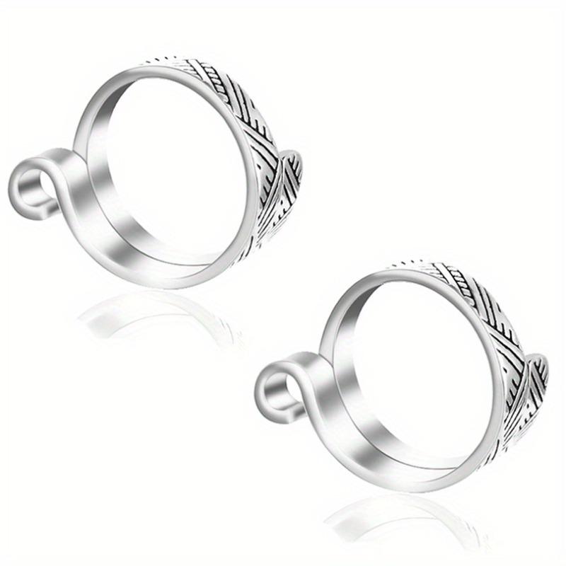 5pcs Knitting Loop Adjustable Open Ring Webbing Jewelry Crochet Wool Knitting Finger Wear Thimble Yarn Guide Sewing Accessory