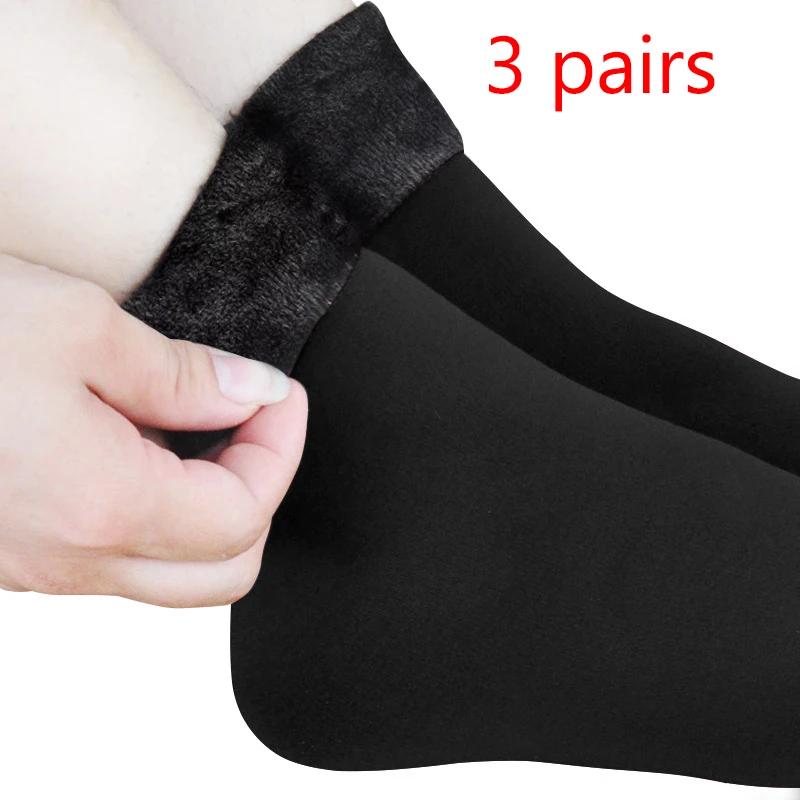New velvet women winter warm thicken thermal socks soft casual solid color sock wool cashmere home snow boots floor sock 1pairs