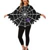 Halloween Party Costume Women Ghost Cloak Digital Print Cape Halloween Printed Shawl Ghost Design Poncho for Costume Events