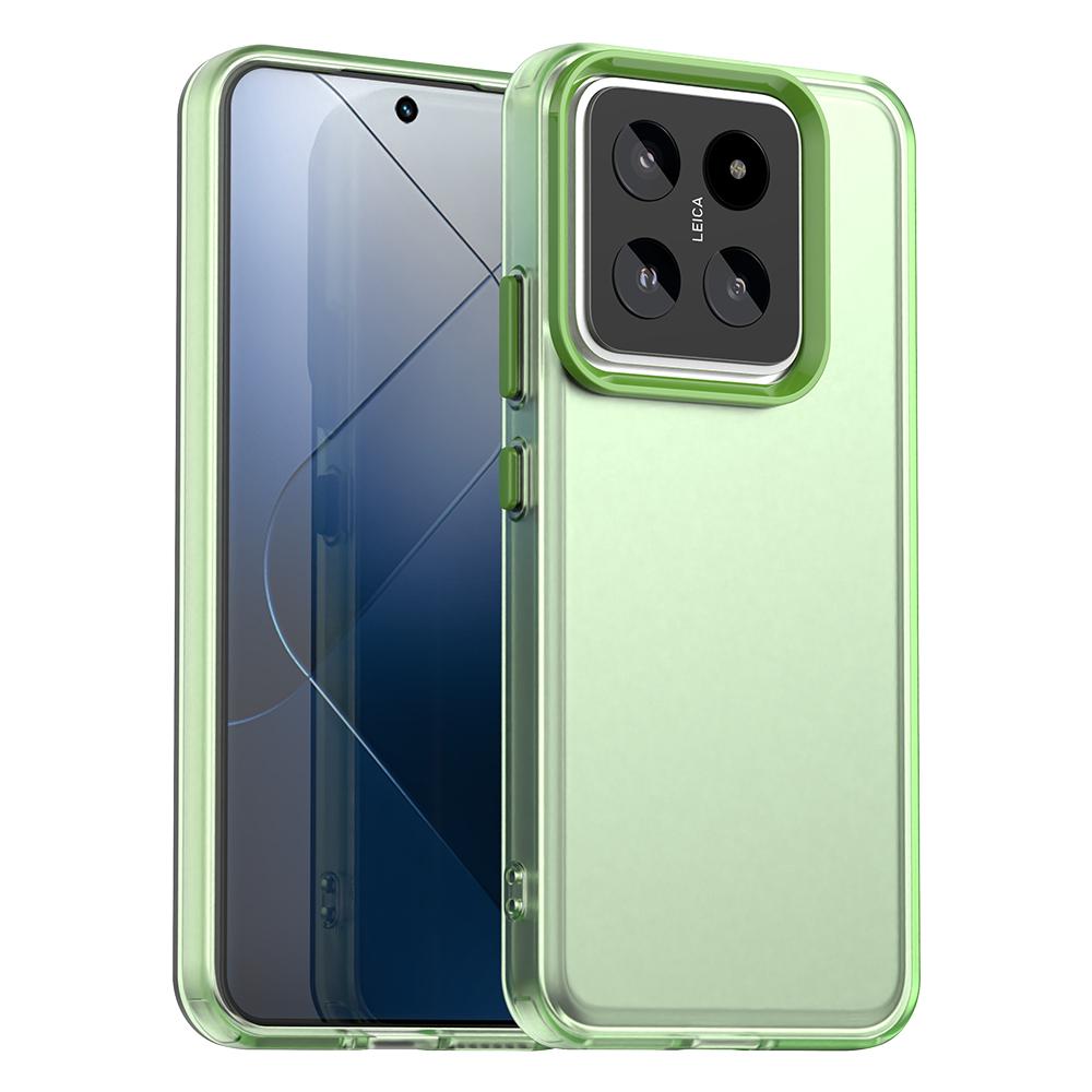 

For Xiaomi 14 Pro Case PC+TPU+PET Matte Anti-Drop Phone Back Cover Green