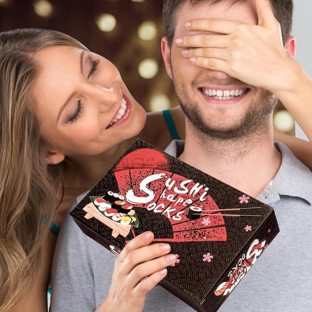 Calcetines AGRIMONY Caja de Sushi para y Niños Regalo Divertido para Hombres y Perfecto para y Lindo y Elegante Conjunto de Algodón con Cuello Redondo de Hombres, Mujeres, - Mujeres, Día del Padre,