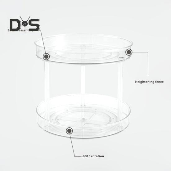 Storage Turntable 360° Rotating Storage Tray Organizer Transparent Round Storage Box for Kitchen Bathroom Cabinet