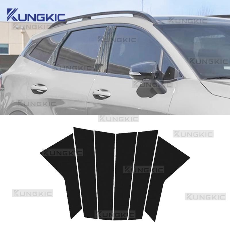 6 sztuk do Kia Sportage NQ5 -2024 Samochód Polerowane Słupki Słupki Słupków Drzwi Okna Listwa Pokrywa Listwa Dopasowanie Słupków B C Naklejka