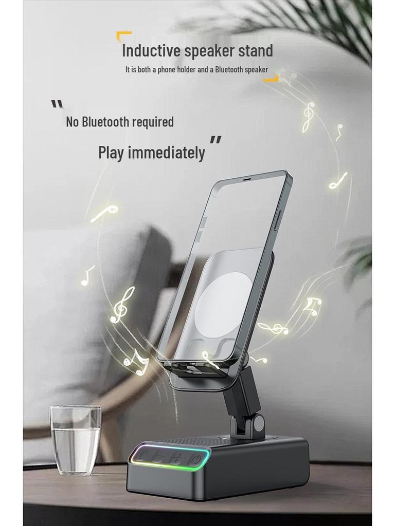 RGB Bluetooth Speaker with Mobile Stand & Power Bank - Ships Same Day