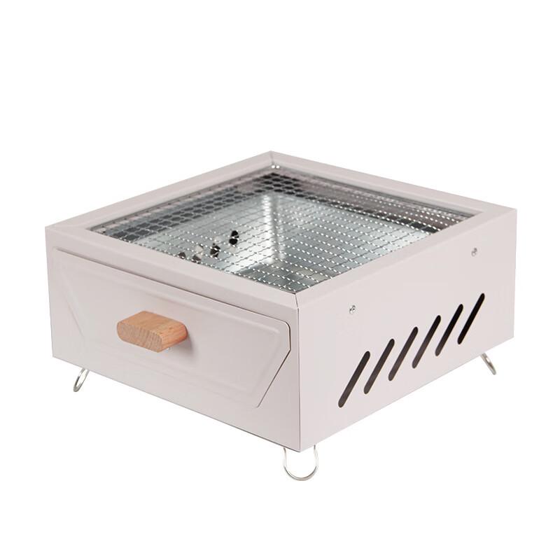 Square White Charcoal Grill & Tea Hearth