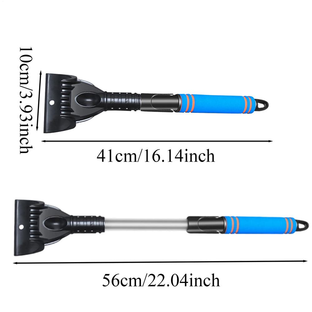 

Ice Scrapers for Car Windshield Extendable Snow Brush Ergonomic Window Scraper with Fleece Glove for Frost Removal Automotive синій