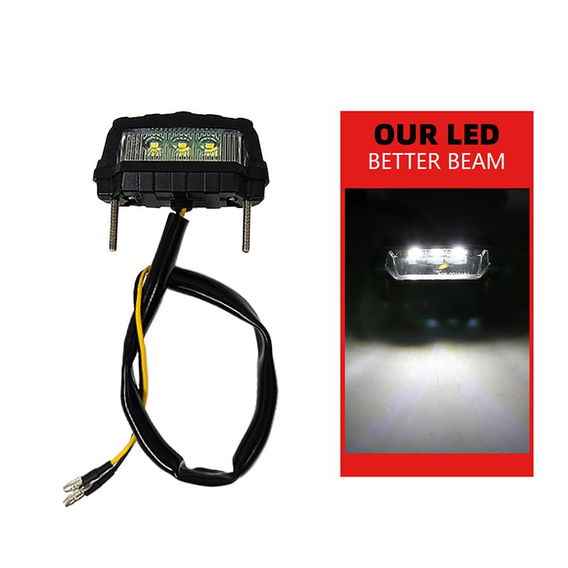 SEAMETAL Motorcycle License Plate LED Light 12V Universal Mini Moto Tail Lamps Brake Number Plate Indicator Motorbike Rear Light