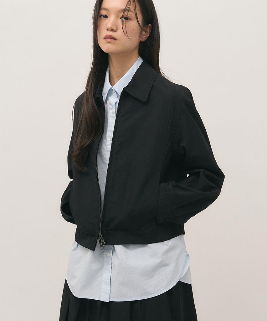 Rough Side White Label Scrunch Cropped Jacket Crow