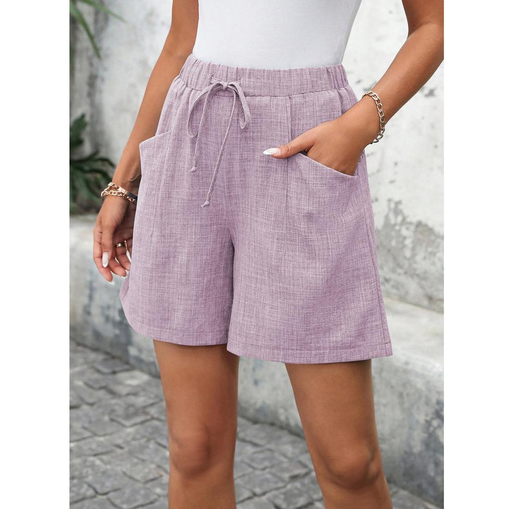 Women's Drawstring Shorts Elastic Waist Lightweight Summer Casual Short With Pockets
