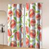 2PC Peach Watercolor Curtains, White Green Leaf Print Drapes, Fresh Floral Living Room & Bedroom Decor, Soft Sheer Window Panels