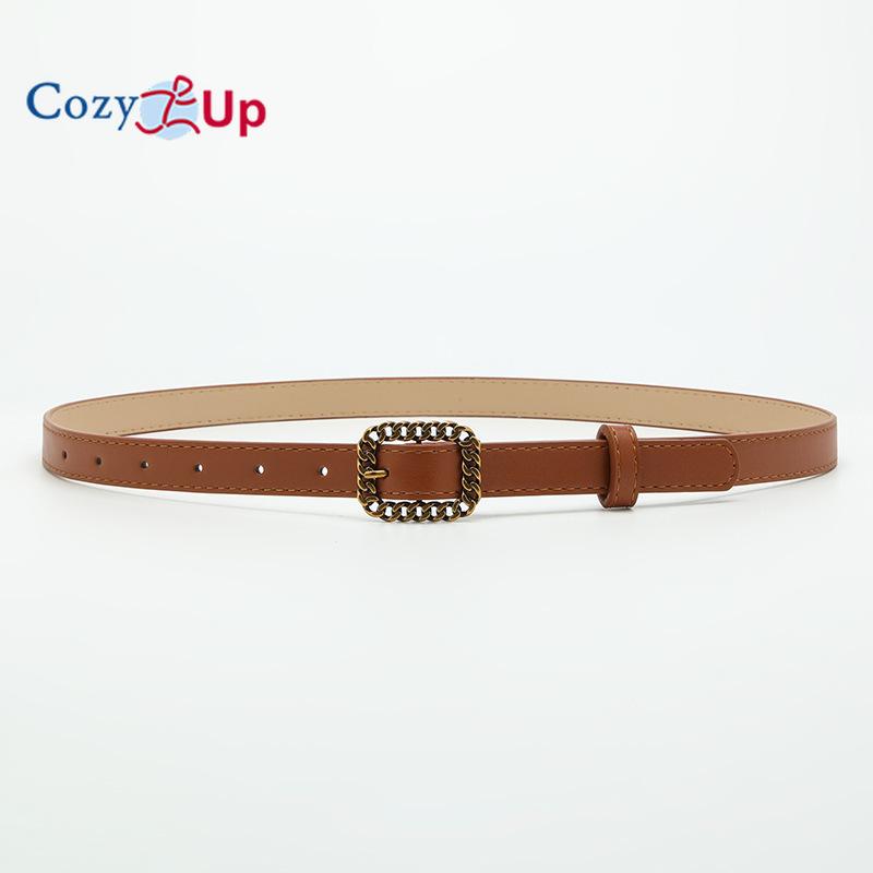Cintura Sottile Decorativa Quadrata Dorata Retro per Vita con Abito Cintura Donna