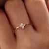 925 Silver Plated18K Gold Inlaid Zirconia Flower Ring for Women Exquisite Sweet Wedding Party Jewelry Accessories