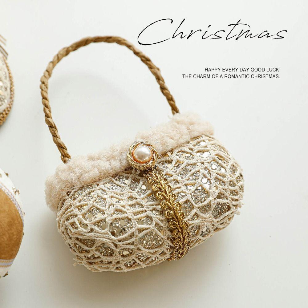 Champagne Christmas Hanging Decoration Foam Wrap Cloth Xmas Ball Ornament Alien Christmas Tree Christmas Tree Ornament