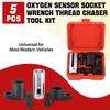 5PCS O2 Oxygen Sensor Socket | O2 Sensor Socket Offset Wrench Remover Tool Red