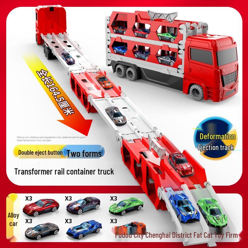 Transforming Toy Truck Car Model with Launching & Storage Features for Kids Aged 3-6