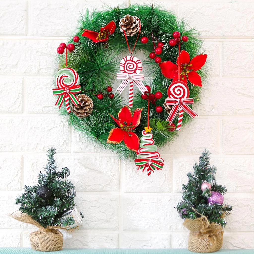 8 Pieces Christmas Candy Ornaments Lollipop Ornament Xmas Decor Candy Cane Hanging Decorations Fake Candy Canes Crafts for Xmas