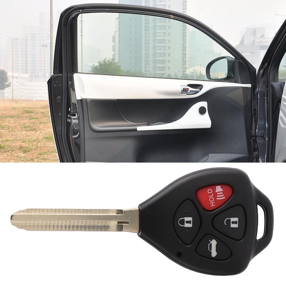4 Button Car Remote Key Fob Cover Case Fit, Replacement for Broken or Worn Car Key , with 4 Buttons for Lock Unlock Emergency and Truck, Fits fo