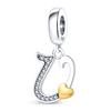 925 Silver Gold A-Z Alphabet 26 Letters Charms Bead Pendant Fit Bracelet Bangle Necklace Jewelry For Women Man