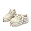 Cowhide Version Muffin Thick Sole Heightening Little White Shoes Children Spring and Summer New Women's Board Shoes Casual Sports Shoes